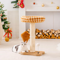 Percha Extraíble y Juguetes con Pista de Pelotas para Gatos de Interior – Color Marrón